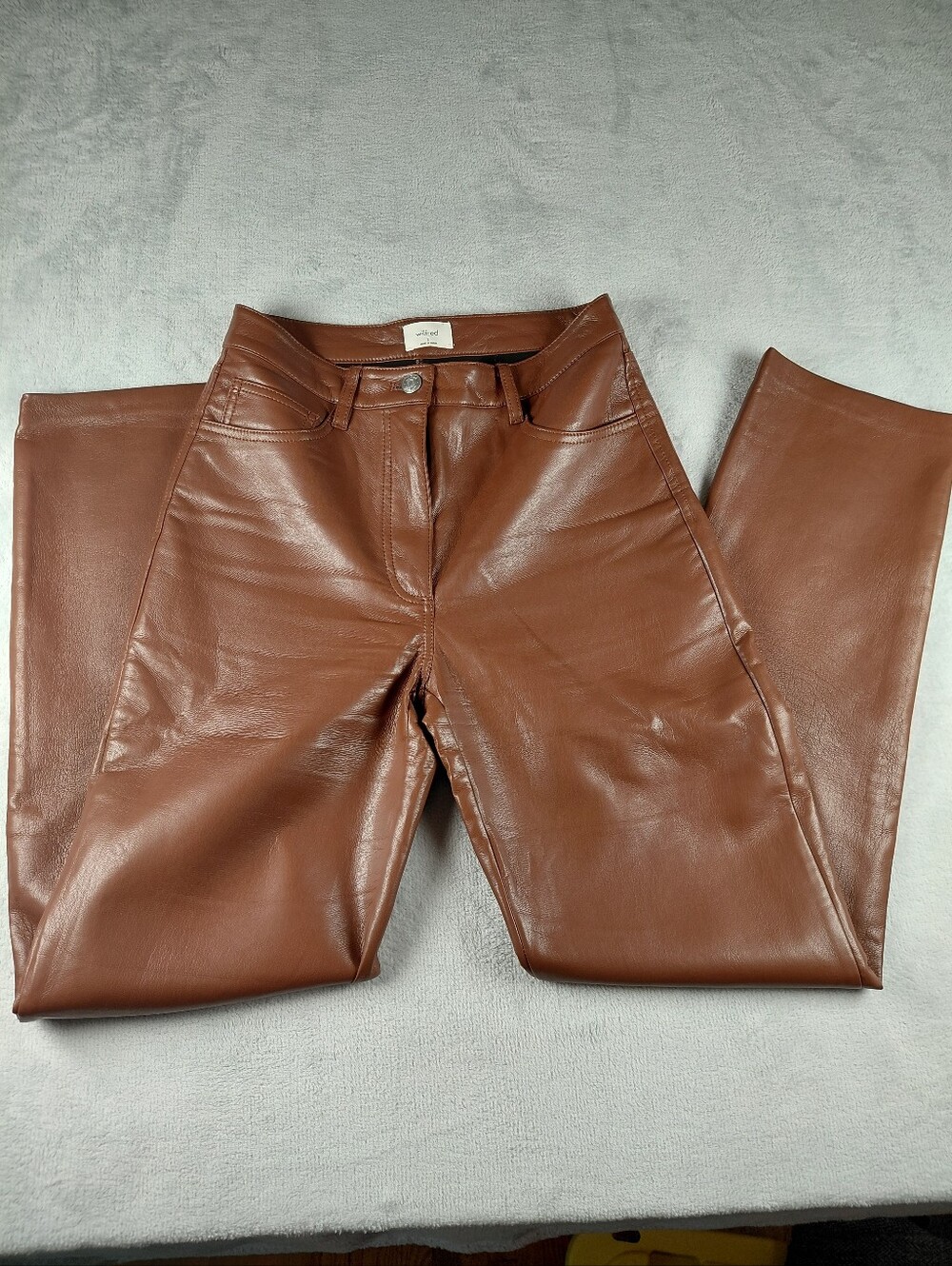 Wilfred Aritzia The Melina Pant, Vegan Leather, Size 2, Brown